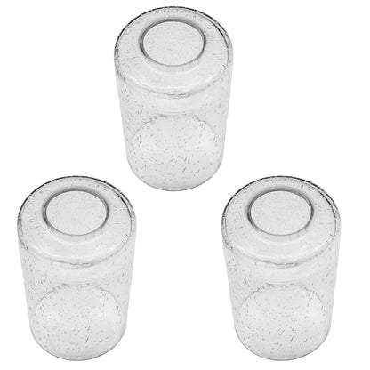 Bubble Seeded Glass Shade, LEDupdates 3 Packs Clear Cylinder for Light Fixture Glass replacement 1" 5/8 fitter