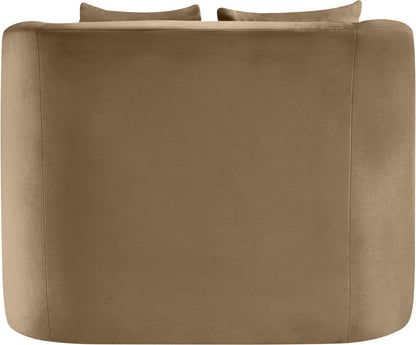 Meridian Furniture 699Taupe-C Alder Collection Modern | Contemporary Chair with Ultra Luxe Taupe Velvet, 460 GSM Velvet, Solid Wood Frame, 38" W x 36" D x 30" H, Taupe