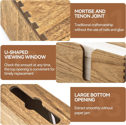 Countertop KIRIGEN Wood Paper Towel Dispenser - Wall Mounted Paper Towel Holder for Kitchen Restroom Decor and Bathroom