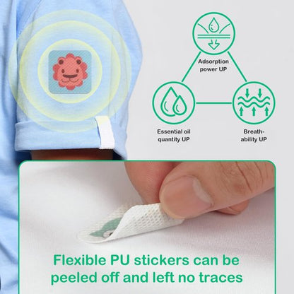 BuggyBands 360 Pack Mosquito Stickers for Kids, with 6 Pack Mosquito Bracelets, Bug Stickers Natural DEET - Free, Plant Ingredients, Mosquito Patches for Outdoor Camping