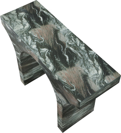 Meridian Furniture Pomezia Green Marble Finish Console Table