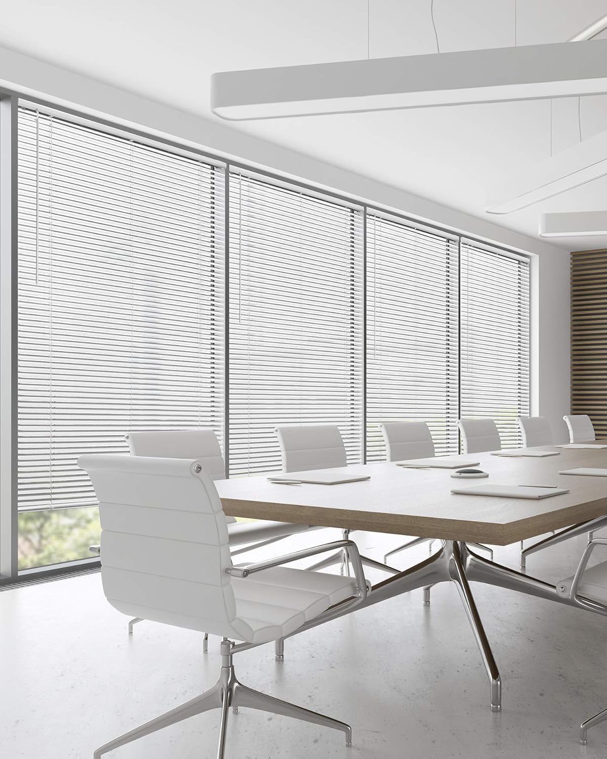 CHICOLOGY Mini Blinds for Windows, Horizontal Gloss White Shades, 23"W X 36"H