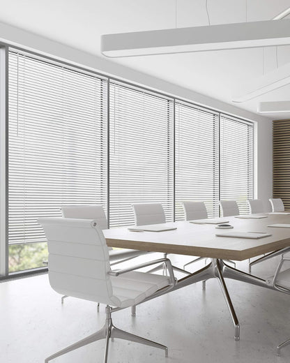 CHICOLOGY Mini Blinds for Windows, Horizontal Gloss White Shades, 23"W X 36"H
