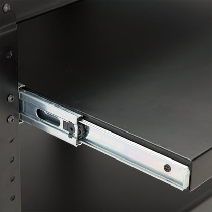 Norwood Commercial Furniture Adjustable Height Metal AV Cart with Electric Power Cord, Black