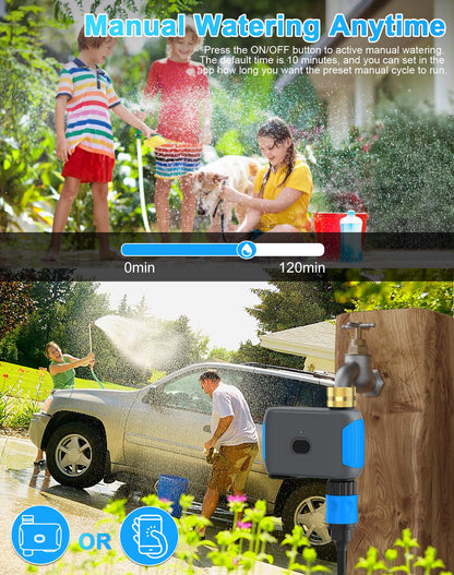 Smartale WiFi Sprinkler Timer, Smart Bluetooth Hose Timer, Programmable Automatic Irrigation System with Remote APP, Compatible with Alexa Google, Watering for Outdoor Garden Yard Lawn, 1 Outlet