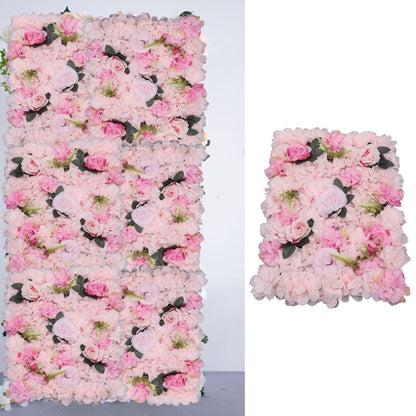 12pcs Silk Flower Wall Panel 60x40cm - Perfect for Indoor/Outdoor Wedding, Party Decor, Floral Backdrop, Home, Garden Privacy Screen, Artificial Flower Mat Light Pink