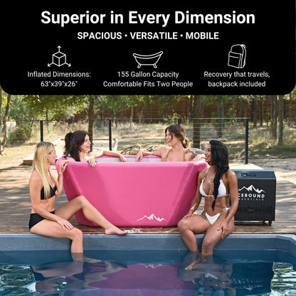 Endurance Cold Plunge 155 Gallon Ice Bath Tub Chiller Compatible Connections Inflatable, Durable, Portable, Insulated Design