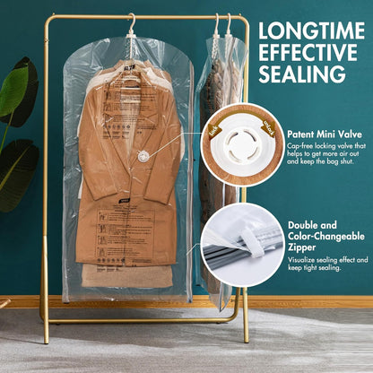 TAILI Vacuum Sealer Storage Bags - Space-Saving Jumbo Clear Bags for Clothing & Travel | 6 Pack