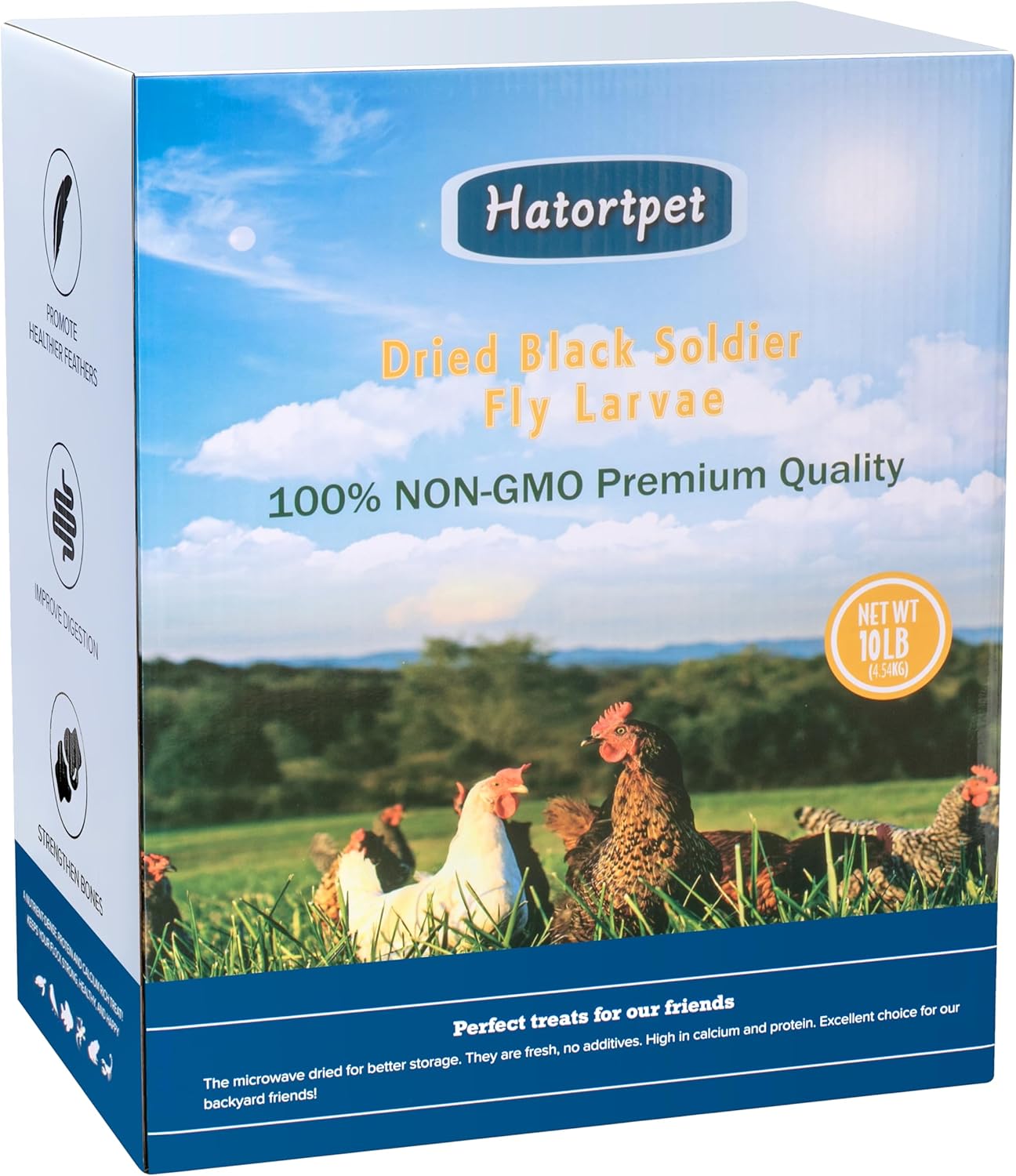 10LB-Pure Dried Black Soldier Fly Larvae Natural Non-GMO BSF Larvae for Chickens-More Calcium Than Mealworms