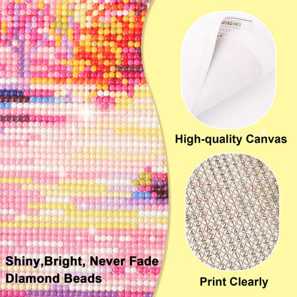 Focart Diamond Painting Kits for Adults Beginners, Full Drill Round Diamond Art, Flower Float Pattern 5D DIY Paint by Numbers Gem Art for Home Wall Decor, Ideal Gift for Women Mom Grandma
