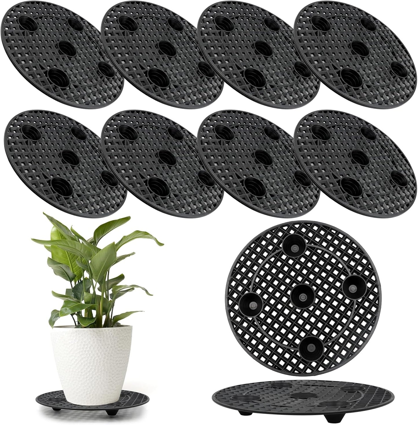ZYNERY 10 PCS Plant Level Pot Elevator, Planter Stands for Outdoor Plants, Pot Trays for Indoor and Outdoor
