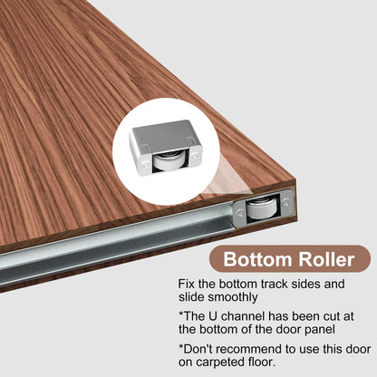 JUBEST 32"x86" Concealed Sliding Barn Door with Soft Close Hardware Kit, Brown Hidden Door for Opening 24"-28"x84", Waterproof and Modern, Smooth Sliding, for Interior Using, Widely Used