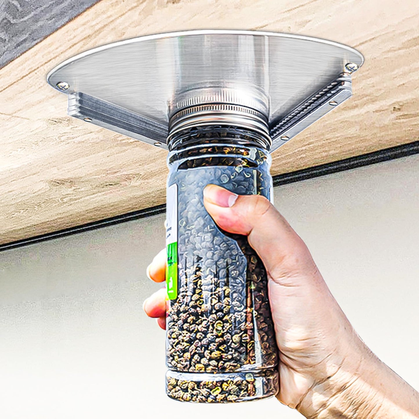 GOLDTREE Latest Stainless Steel Jar Openers for Seniors, Under Cabinet Jar Opener Tool for Weak Hands, Under Counter Jar Lid Cap Opener, Easy Grip
