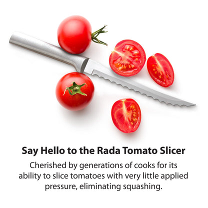 Rada Cutlery Tomato Slicer Knife (R126), 5" Stainless Steel Serrated Blade, Silver Handle