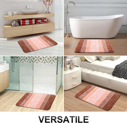 OLANLY Bathroom Runner Rug - Extra Soft Microfiber Mat | Quick-Dry, Washable, 70x24 Inches, Orange
