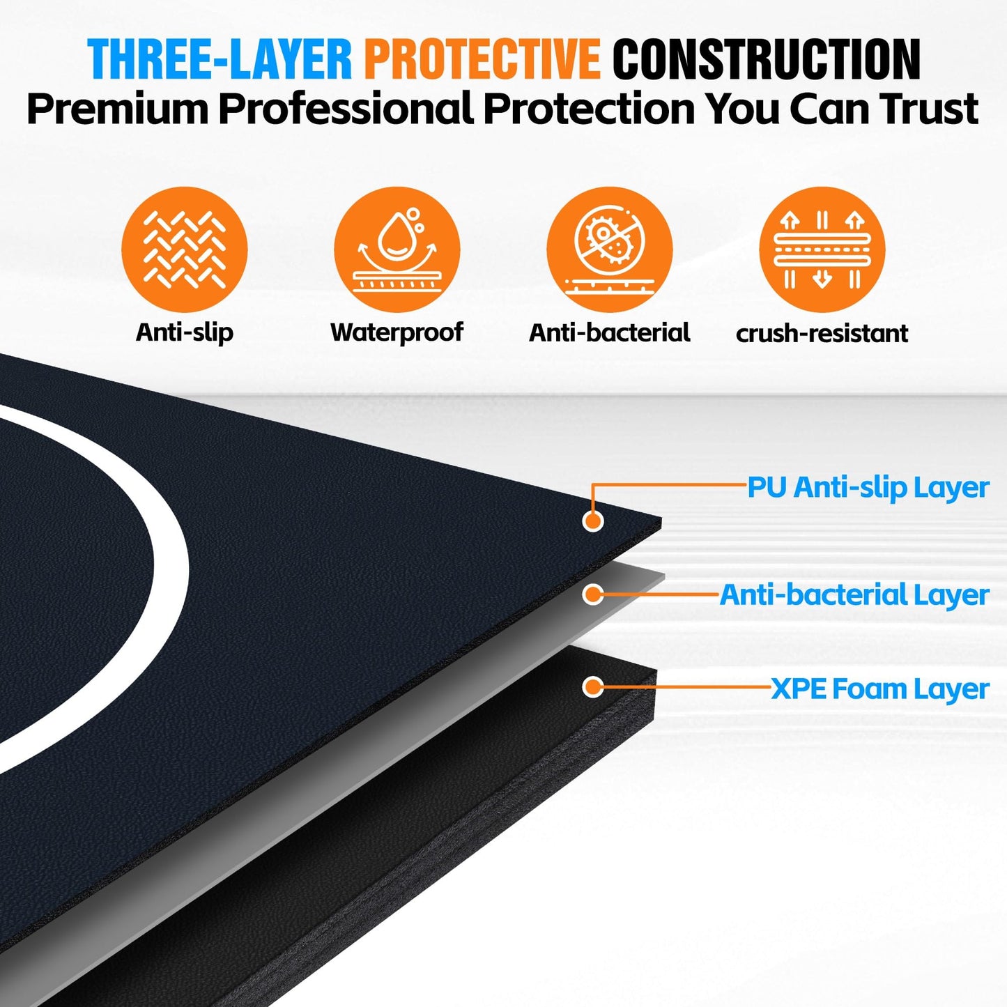 10' x 10' Martial Arts Mat, Foldable Wrestling & Grappling Mat with Thick XPE Foam, Non-Slip Home Gym Training Mat for BJJ, MMA, Judo & Fitness (10ft * 10ft * 1.2inch)