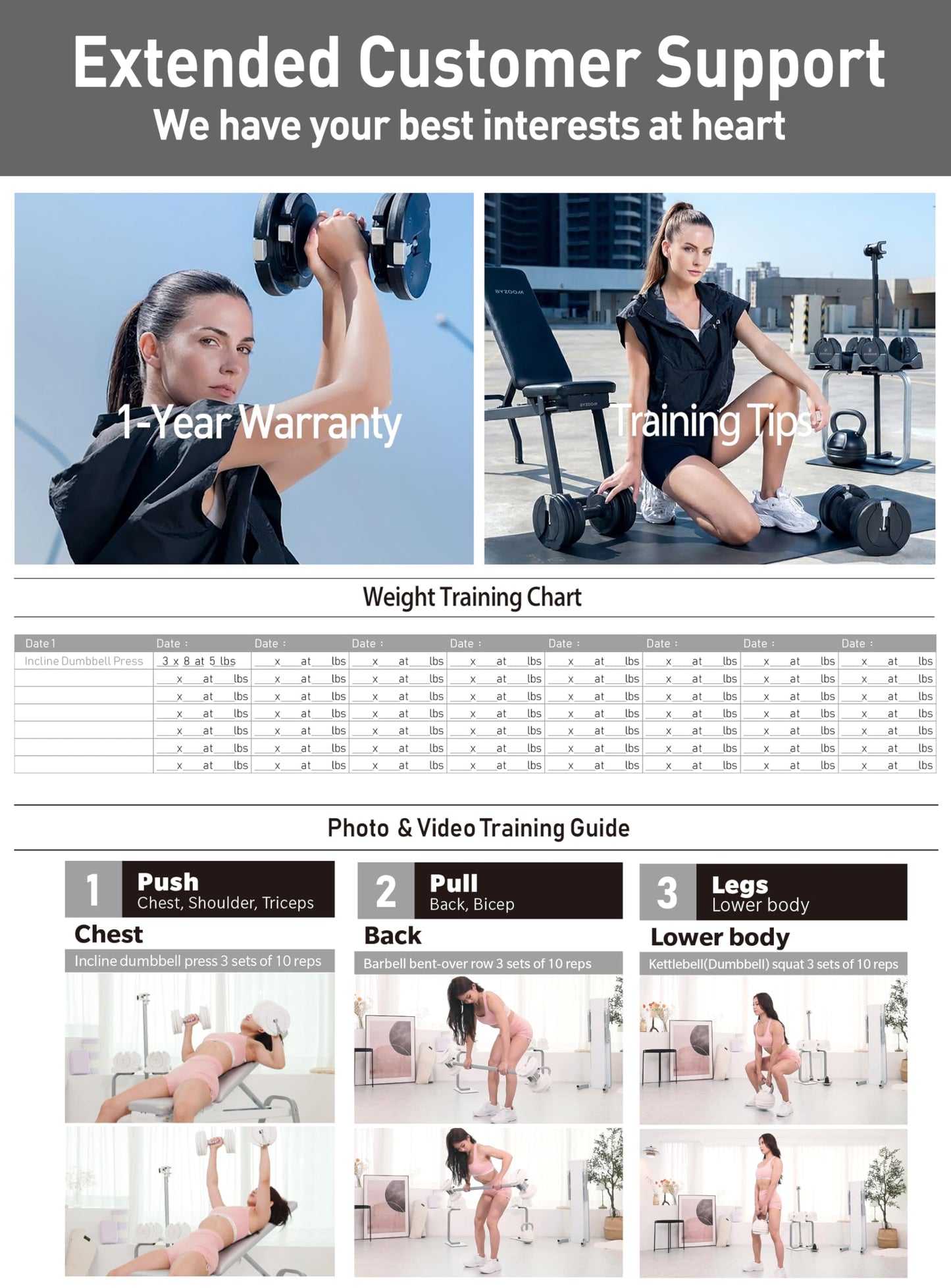 BYZOOM FITNESS Pure Series Adjustable Dumbbell – 27.5LB Pair Set of 2 – 10-in-1 Adjustable Weights for Home Gym, Garage Gym, Small Apartments, for Strength Training & Fitness Workouts, Black