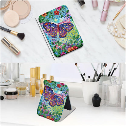 LazyFold Diamond Painting Mirror Kits for Adults Beginners,Purple Butterfly DIY 5D Diamond Art Portable Folding Mirror Kit,Festival Christmas Birthday Art Crafts Home Wall Table Decor Gifts
