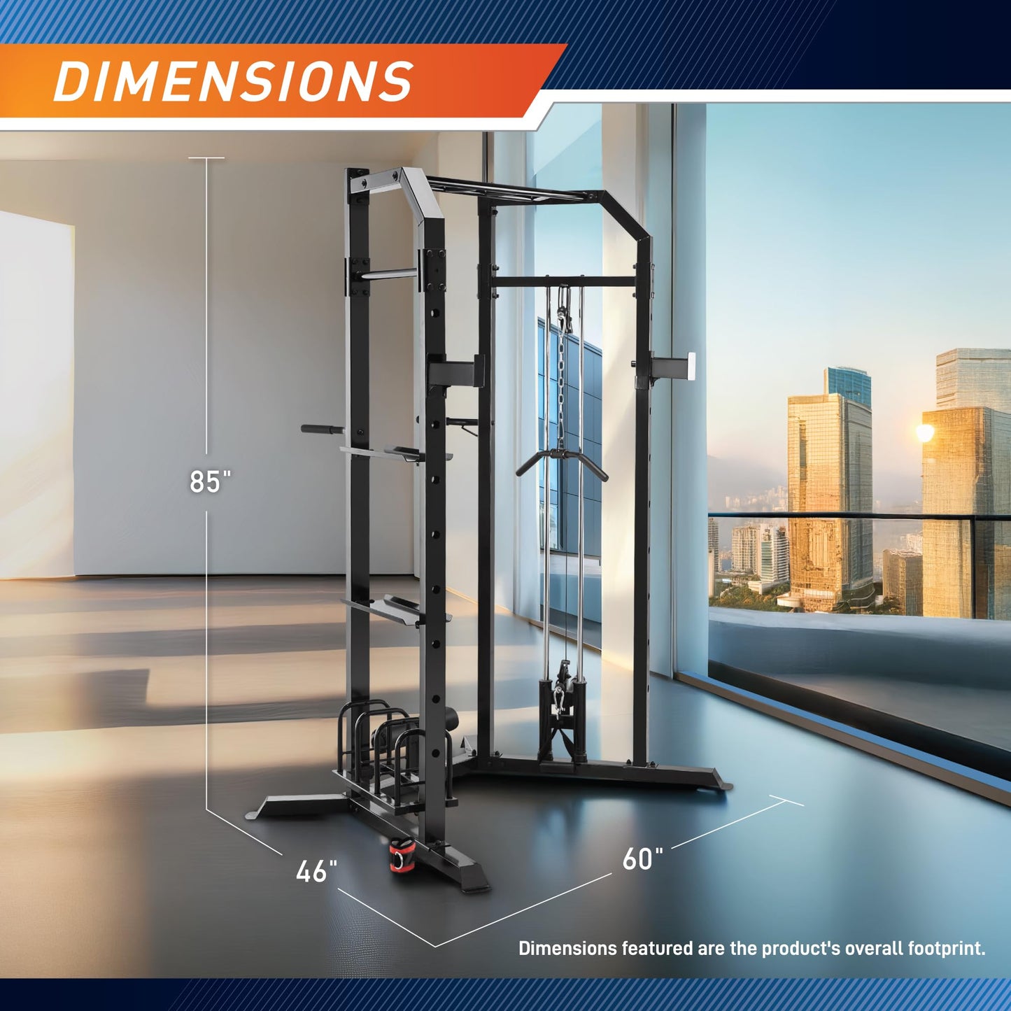 Marcy Olympic Strength Training Power Tower, Cage with Pulley Home Gym System SM-3551AMZ