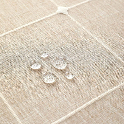 20x64 Inch SIELUNO Rustic Farmhouse Rectangle Coffee Table Cover - Cotton Linen Waterproof Cloth With Pockets