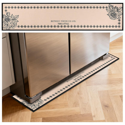 Incycall Fridge Mat - 9.1" x 38.6"Refrigerator Mats with Water Absorbent, Leak-Proof Rubber Backing, Easy to Clean, Bohemian Design, Protect Floors from Spills (Rose)
