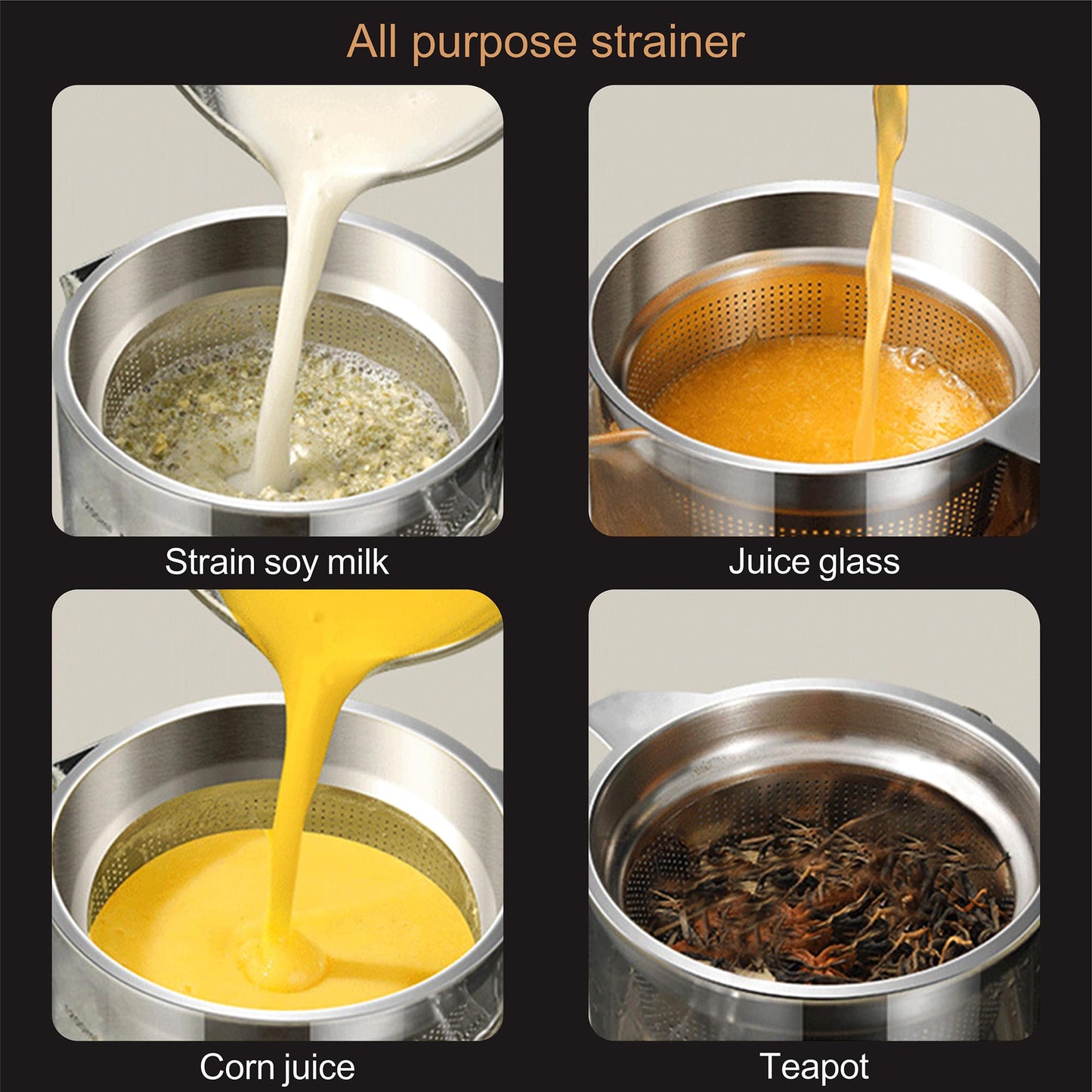 Abdodar 50oz Glass Oil Strainer Container with Fine Mesh Strainer for Bacon Grease, Nut Milk, Soy Milk, Tea Residues and All Purpose Straining (1.5L)