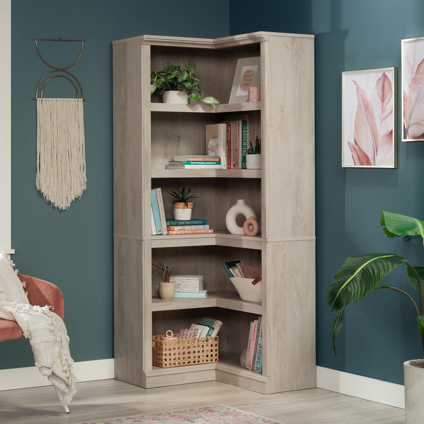Sauder Miscellaneous Storage Bookcase, in a Chalked Chestnut Finish