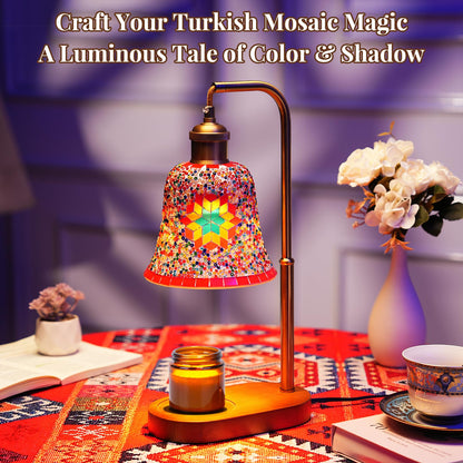 DIY Turkish Mosaic Lamp Kit, Stained Glass Candle Warmer Table Lamp Making Kit- Easy and Fun, No Experience Needed, Mosaic Art & Craft Project Kits for Adults & Teens, Make Your Own Lamp, Multicolor
