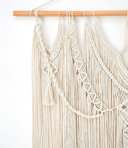 Mkono Macrame Wall Hanging Boho Home Decor Chic Woven Decoration for Bedroom Living Room Apartment Dorm Gallery Perfect Handmade Christmas Gift Ideas, 1 Pack, Large Size, 36"x35"
