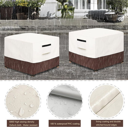 Cover,22W 22D 18H inch,Waterproof 3-Piece Set Patio Ottoman x x Square Patio Small Side Table Cover,Suitable
