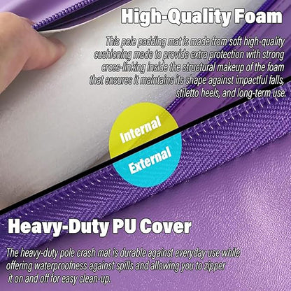 Portable Foldable Crash Mat for Pole Dance, Yoga & Exercise - Non-Slip Safety Padding for Training, Gymnastics, Dance, and Fitness Activities