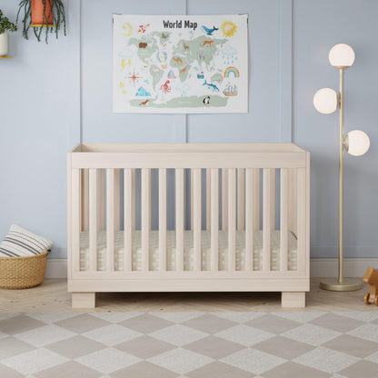 Babyletto Modo 3-in-1 Baby Crib Convertible to Toddler Bed & Daybed - Includes Toddler Conversion Kit - GREENGUARD Gold Certified - 100% Solid Wood Crib for Baby, 4 Adjustable Heights - Washed Natural