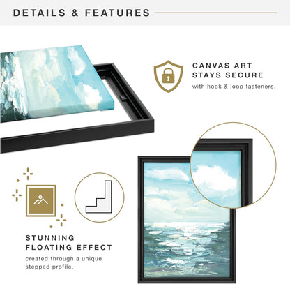MCS Deep Floating Canvas Frame, Art Frames for Canvas Paintings, 12 x 12 Inch with Adhesive Fasteners and Hardware