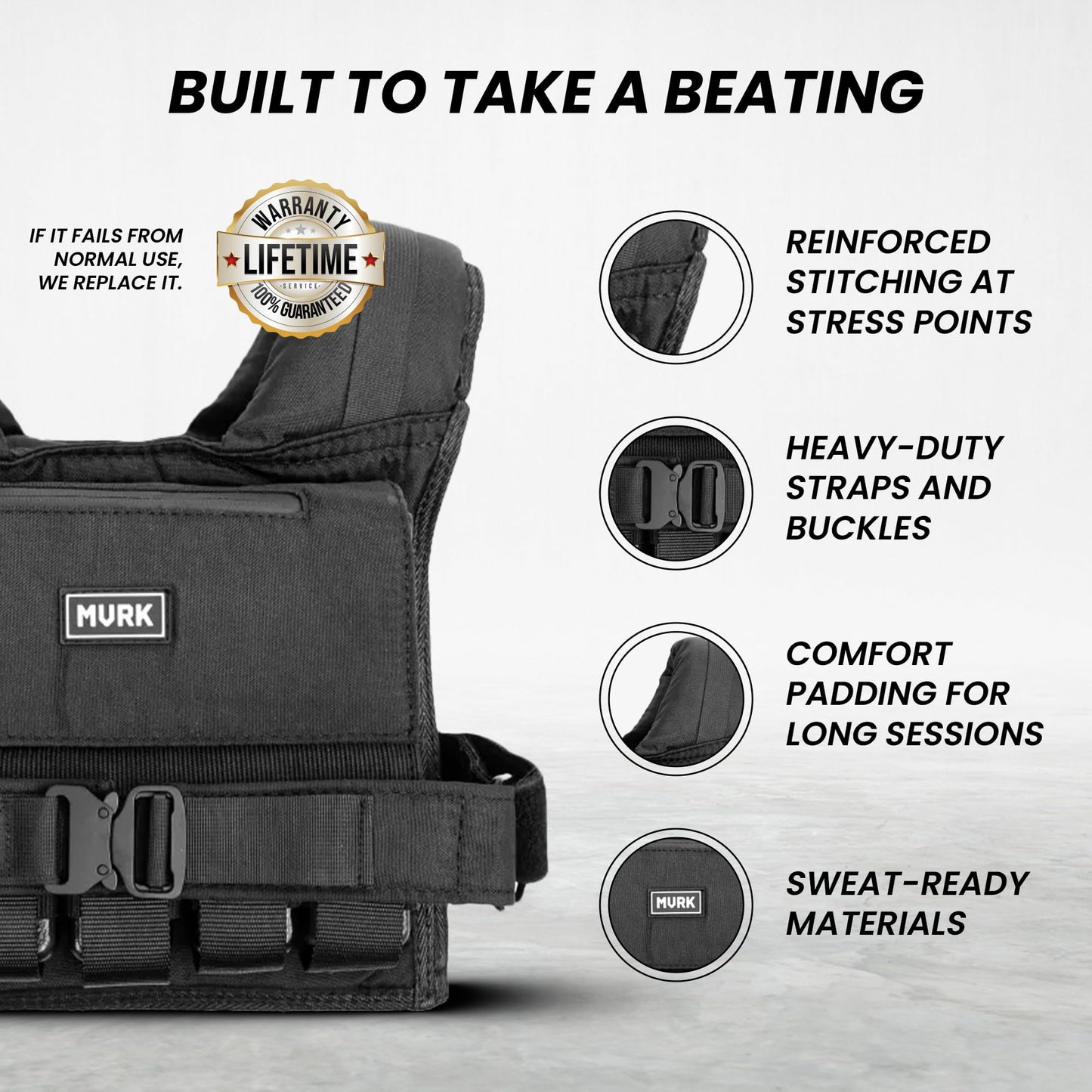 MVRK Weighted Vest Men 80lbs - Weighted Workout Vest With Removable Iron Weights, Heavy Duty Weighted Exercise Vest For Functional Training & Calisthenics - Weight Vest for Men and Women (80lbs)