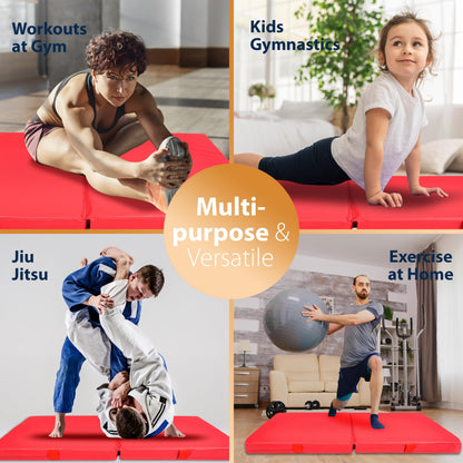 Foamma Gymnastics Mat for Kids & Adults, 4" Thick, 4 ft x 6 ft, Red – High-Density Landing Mat with Waterproof Cover, Ideal for Tumbling, Wrestling & Gymnastics Equipment for Indoor/Outdoor Use