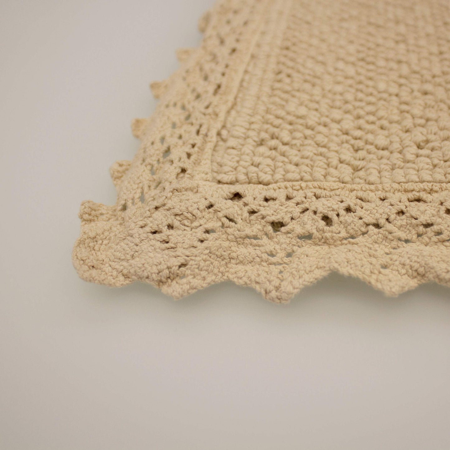Laura Ashley Reversible Crochet Beaded Bath Rug, Linen, 17"x24"/20"x34"