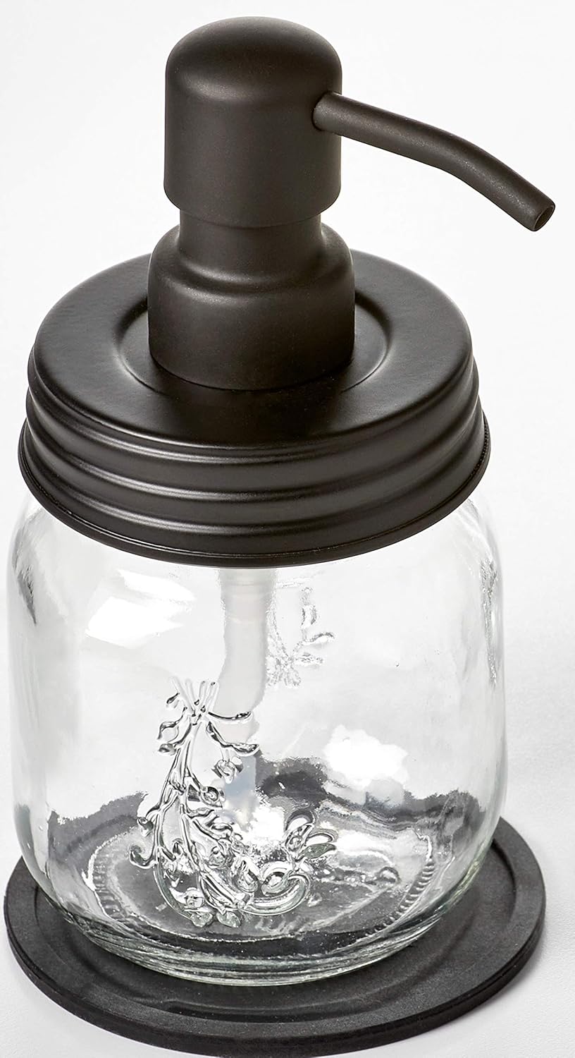 12oz 12oz) Mason Jar Black Soap and/or Lotion Dispenser for Hand Sanitizer; Petite, Cute and Compact Liquid Soap