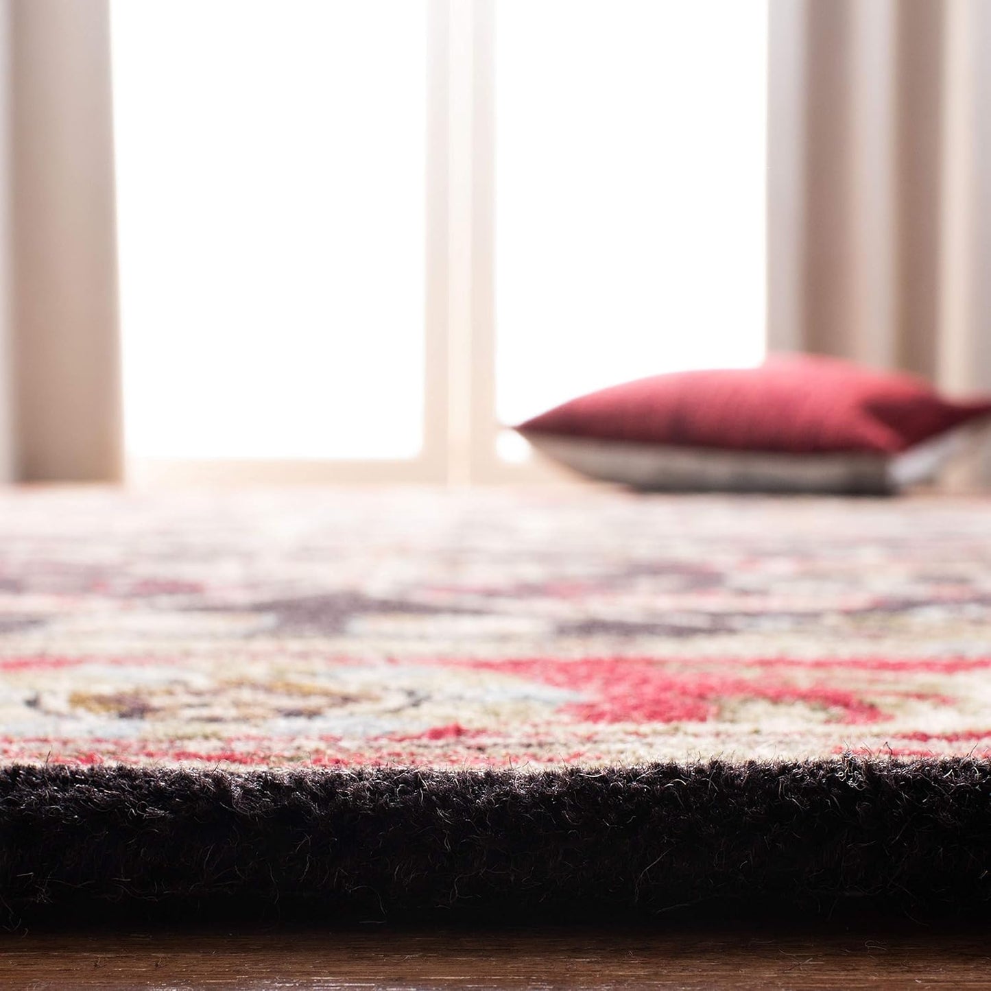 SAFAVIEH Heritage Collection Runner Rug, 2'3" x 8', Handmade Traditional Oriental Wool in Chocolate & Red, Ideal for