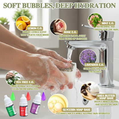 THALUNA Soap Making Kit, Soap Making Kit for Adults - Shea Butter Glycerin Melt and Pour Soap Base, Molds, Dye, Fragrances, Dried Flowers, DIY Craft for Kids Beginners Girls, Gift Boxes for Women