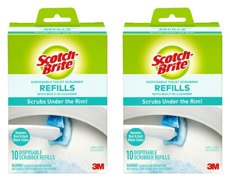 Scotch Brite Toilet Scrubber Refill Value Pack 2 Boxes of 10 Each Click N Flip
