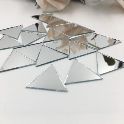 1" Triangle Mirror Mosaic Tiles Triangular Shape Craft Mirrors 150pcs