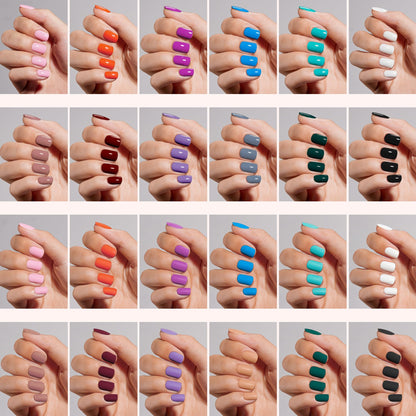 Beetles Press on Nails Kit 720Pcs 24 Colors, Press on Nails Short Almond Glossy Matte Glitter With Nail Glue & Nail Tabs Stickers, Natural Fit Lightweight Fake Nails Kit Art For Women Girls