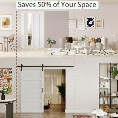 ARKHJEM Bifold Closet Door for 60" x 80" Opening, 3 Lite Closet Folding Door with Concealed Hardware Kit, MDF, Pre-Assembled, White Interior Doors