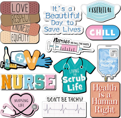 12 Nezyo Pcs Nurse Refrigerator Magnets, Funny Nursing Magnetic Stickers, Cute Medical Student Essentials, Decorative