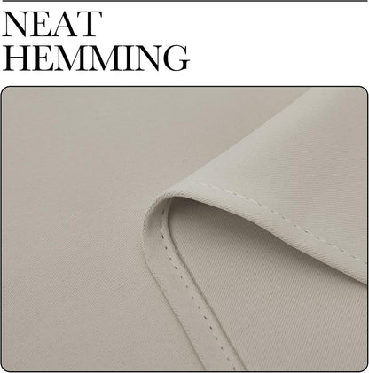 NICETOWN Natural Room Darkening Curtains - 86" Long | Total Privacy Drape Panels for Boho Farmhouse Decor (Set of 2, 55" Wide)