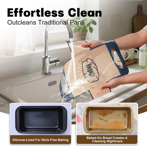 Loaf Pan Set by [Brand Name] - Nonstick 9 x 5 Inch Bread Pans with Liners for Easy Baking | Perfect for Sourdough & Banana Bread