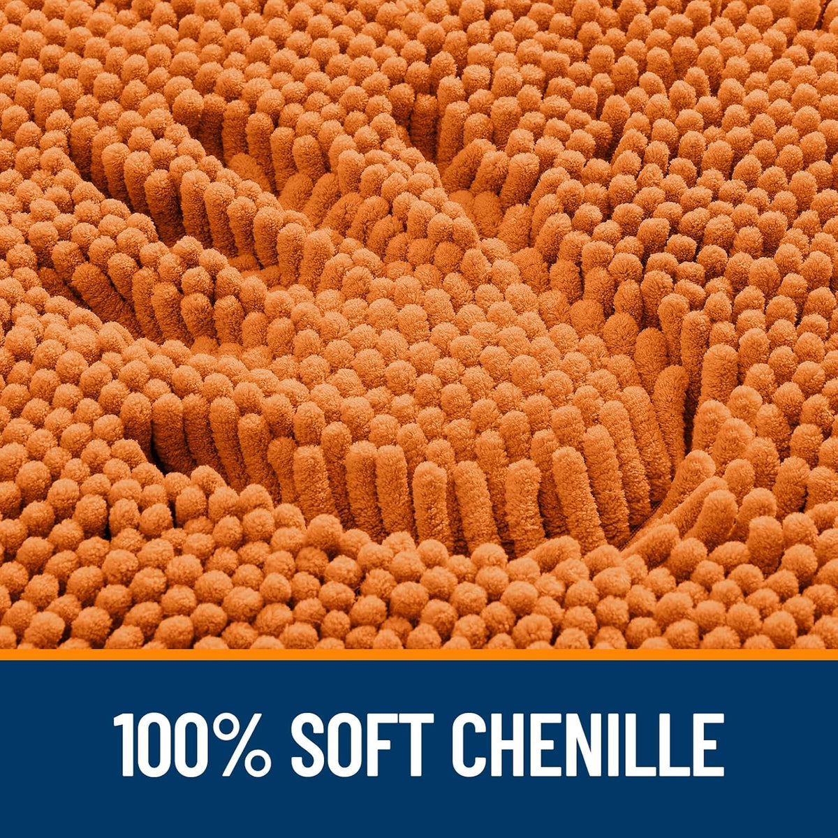 OLANLY Bathroom Runner Rugs - Extra Soft Chenille Bath Mats | Quick Dry, Machine Washable, 44x24, Clay