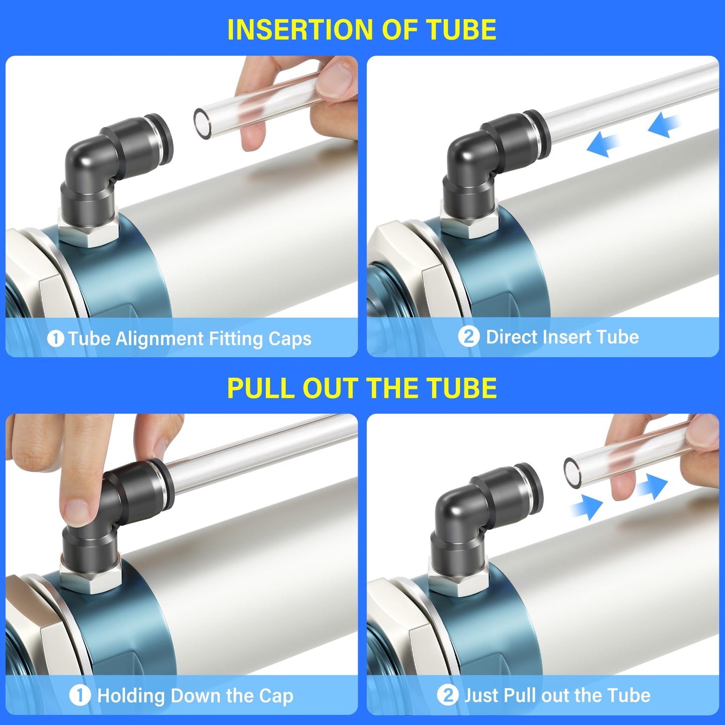 TAILONZ PNEUMATIC Male Elbow 1/4 Inch Tube OD x 1/8 Inch NPT Thread 90 Push to Connect Fittings PL-1/4-N1 (Pack of 10)
