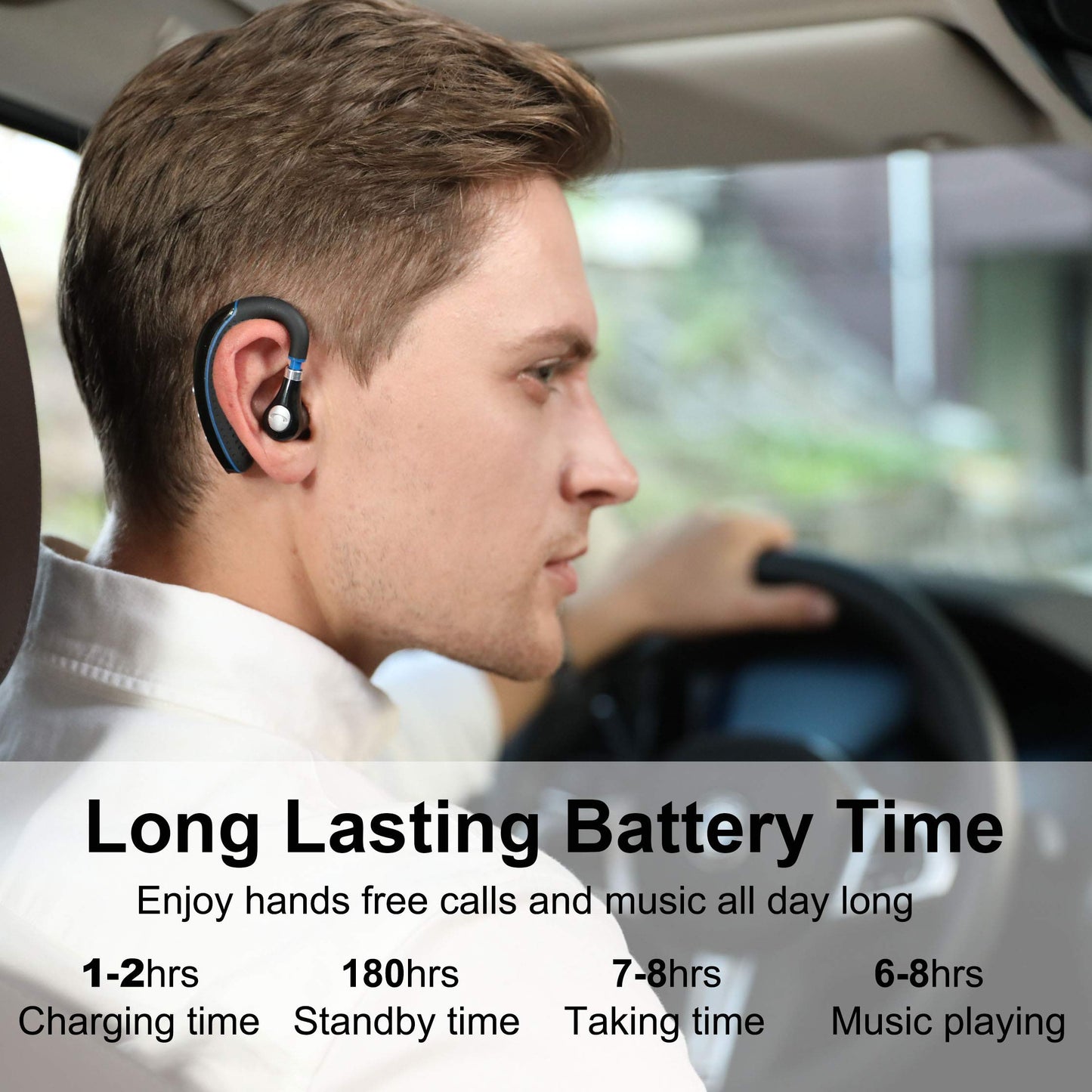 FIMITECH Bluetooth Headset, Wireless Earpiece V5.0 Bluetooth Earpiece Ultralight Hands Free for Business/Office/Driving/Sporting