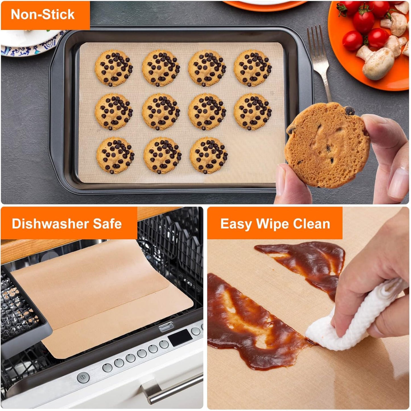 Silicone Baking Mat Roll - 12IN x 10FT Non Stick Heat Resistant Food Grade Mat, Washable Oil-Proof Liner